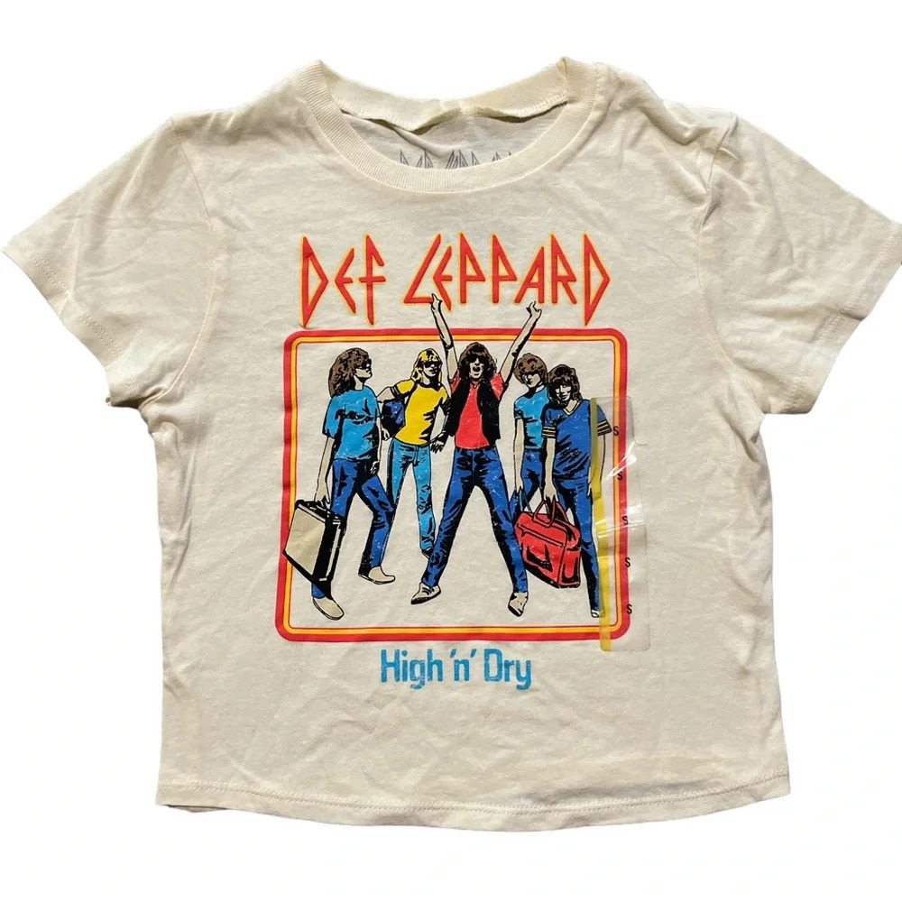Def Leppard rock band graphic baby crop tee